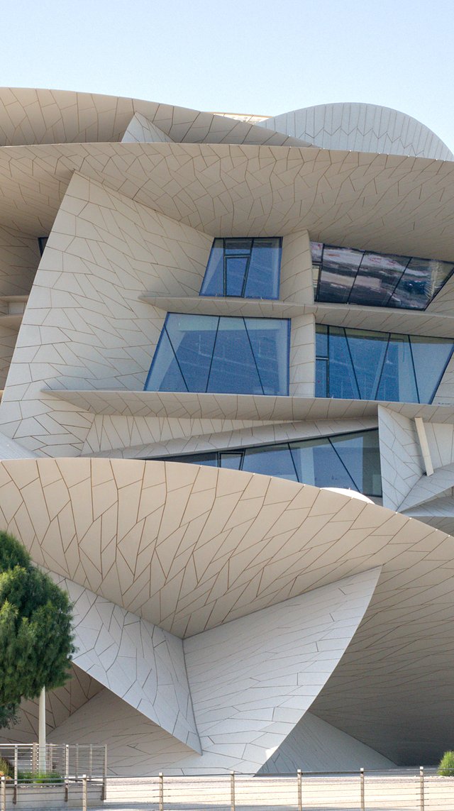 The National Museum of Qatar, its interlocking discs inspired by the desert rose